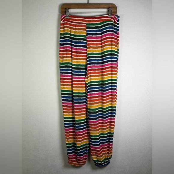 Farm Rio Anthropologie Rainbow Boho Freespirit Joggers High Waist Crop Pant Sz M - Picture 9 of 15